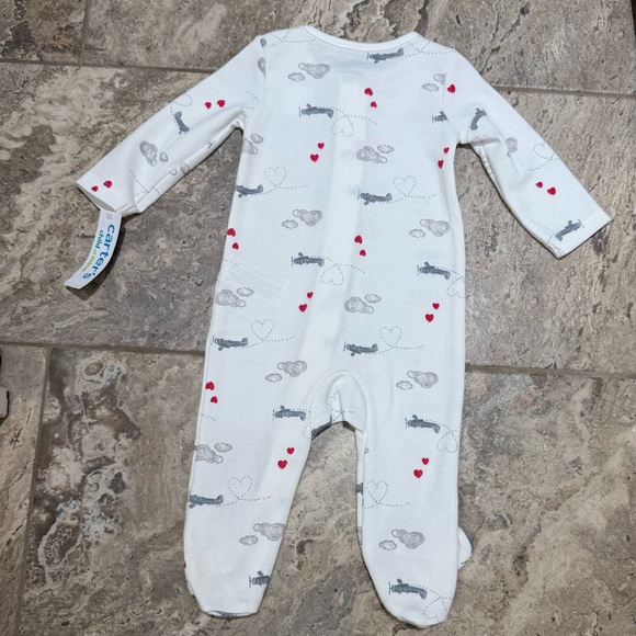 NWT size 6-9 months Carter's Airplane 2 way zipper Long Sleeve onesie - Picture 2 of 2